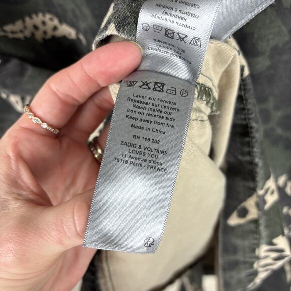 Zadig & Voltaire Kansas Camo Leo Utility Jacket Parka in Green Womens Size M/L - Picture 10 of 12